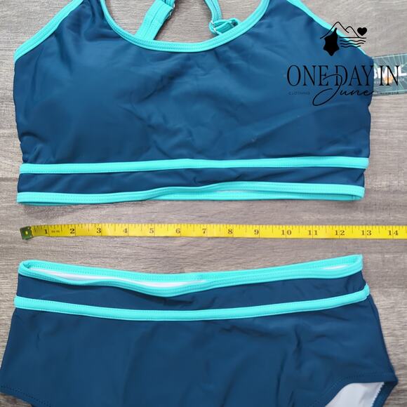 Blooming Jelly High Waist Crop Bikini Swimsuit Size M - Picture 4 of 6